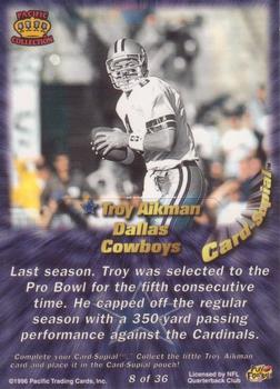 1996 Pacific - Card-Supials #8 Troy Aikman Back