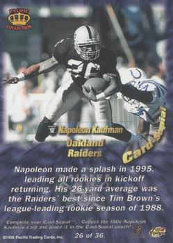 1996 Pacific - Card-Supials #26 Napoleon Kaufman Back