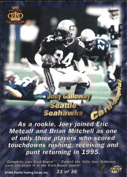 1996 Pacific - Card-Supials #33 Joey Galloway Back