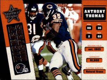 2002 Leaf Rookies & Stars - Ticket Masters #TM-5 Anthony Thomas / Brian Urlacher Front