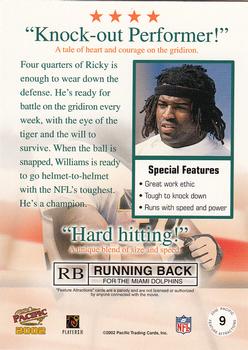 2002 Pacific - Feature Attractions #9 Ricky Williams Back