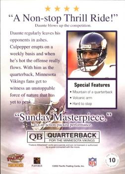 2002 Pacific - Feature Attractions #10 Daunte Culpepper Back