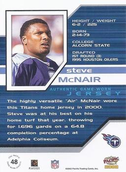 2002 Pacific - Game Worn Jerseys #48 Steve McNair Back