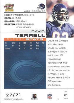 2002 Pacific - LTD #81 David Terrell Back