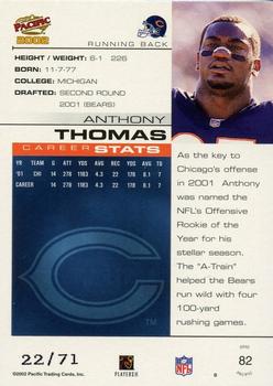 2002 Pacific - LTD #82 Anthony Thomas Back