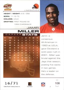 2002 Pacific - LTD #108 Jamir Miller Back