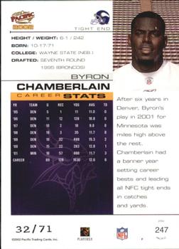 2002 Pacific - LTD #247 Byron Chamberlain Back