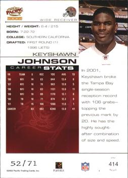 2002 Pacific - LTD #414 Keyshawn Johnson Back