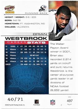 2002 Pacific - LTD #497 Brian Westbrook Back