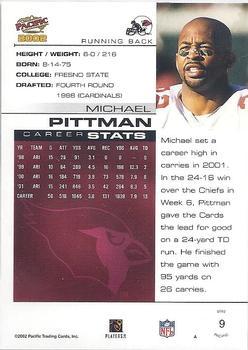 2002 Pacific - Premiere Date #9 Michael Pittman Back
