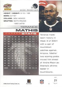 2002 Pacific - Premiere Date #21 Terance Mathis Back