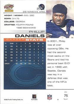2002 Pacific - Premiere Date #75 Phillip Daniels Back