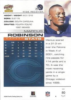 2002 Pacific - Premiere Date #80 Marcus Robinson Back