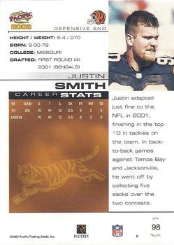 2002 Pacific - Premiere Date #98 Justin Smith Back