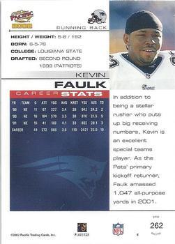 2002 Pacific - Premiere Date #262 Kevin Faulk Back
