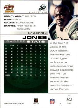 2002 Pacific - Premiere Date #302 Marvin Jones Back