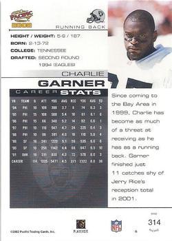 2002 Pacific - Premiere Date #314 Charlie Garner Back