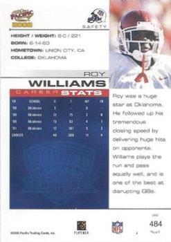 2002 Pacific - Premiere Date #484 Roy Williams Back