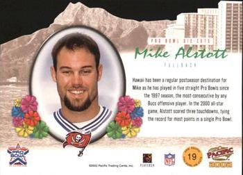2002 Pacific - Pro Bowl Die Cuts #19 Mike Alstott Back