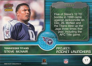 2002 Pacific - Rocket Launchers #17 Steve McNair Back