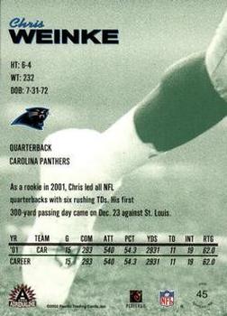 2002 Pacific Adrenaline - Red #45 Chris Weinke Back