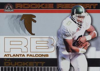2002 Pacific Adrenaline - Rookie Report #1 T.J. Duckett Front