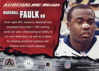 2002 Pacific Adrenaline - Adrenaline Rush #15 Marshall Faulk Back