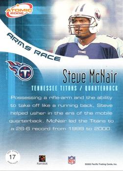2002 Pacific Atomic - Arms Race #17 Steve McNair Back