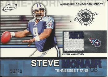 2002 Pacific Atomic - Game-Worn Jerseys Patch Variation #97 Steve McNair Front