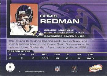 2002 Pacific Atomic - Non Die Cut #8 Chris Redman Back