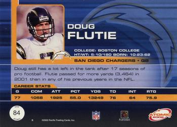 2002 Pacific Atomic - Non Die Cut #84 Doug Flutie Back