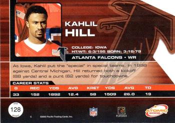 2002 Pacific Atomic - Rookies Retail #128 Kahlil Hill Back
