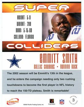 2002 Pacific Atomic - Super Colliders #3 Emmitt Smith Back