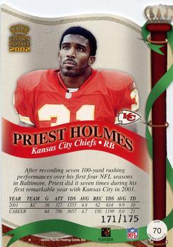 2002 Pacific Crown Royale - Blue #70 Priest Holmes Back