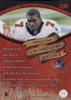 2002 Pacific Crown Royale - Crowning Glory #11 Michael Vick Back