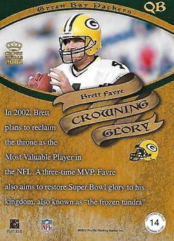 2002 Pacific Crown Royale - Crowning Glory #14 Brett Favre Back