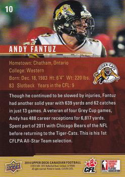2014 Upper Deck CFPLA All-Stars #10 Andy Fantuz Back