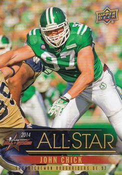 2014 Upper Deck CFPLA All-Stars #14 John Chick Front