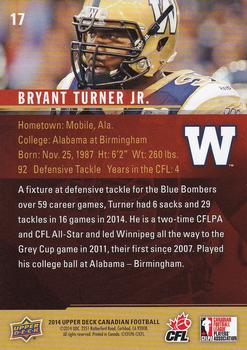 2014 Upper Deck CFPLA All-Stars #17 Bryant Turner Jr. Back