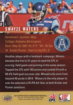 2014 Upper Deck CFPLA All-Stars #26 Swayze Waters Back