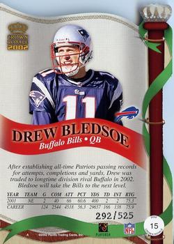 2002 Pacific Crown Royale - Red #15 Drew Bledsoe Back