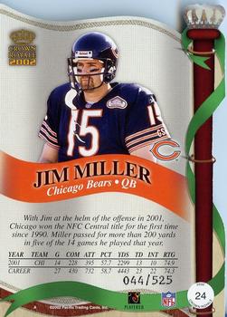 2002 Pacific Crown Royale - Red #24 Jim Miller Back