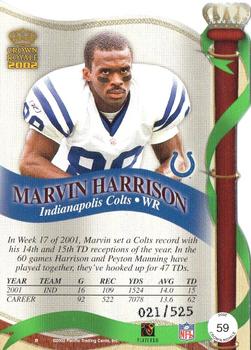 2002 Pacific Crown Royale - Red #59 Marvin Harrison Back