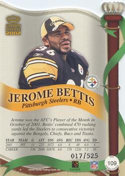 2002 Pacific Crown Royale - Red #109 Jerome Bettis Back