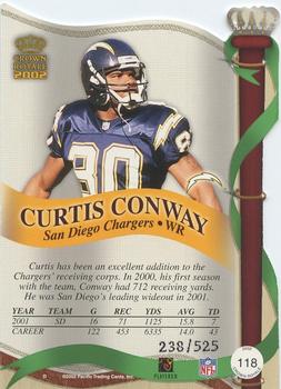 2002 Pacific Crown Royale - Red #118 Curtis Conway Back