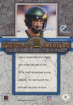 2002 Pacific Crown Royale - Sunday Soldiers #8 Joey Harrington Back