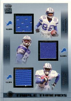 2002 Pacific Crown Royale - Triple Threads Jerseys #10 Scotty Anderson / Germane Crowell / Desmond Howard Front