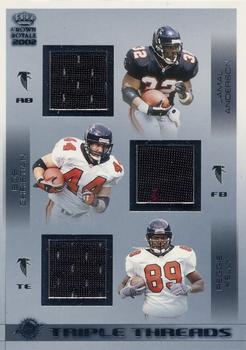 2002 Pacific Crown Royale - Triple Threads Jerseys #31 Jamal Anderson / Bob Christian / Reggie Kelly Front