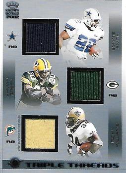 2002 Pacific Crown Royale - Triple Threads Jerseys #38 Emmitt Smith / Ahman Green / Ricky Williams Front