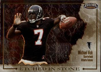2002 Pacific Exclusive - Etched in Stone #1 Michael Vick Front